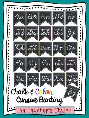 cover image of Cursive Alphabet Classroom Bunting
